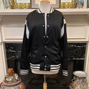 “Target Black History Month” Black & White Satin “Elevate” Bomber Jacket